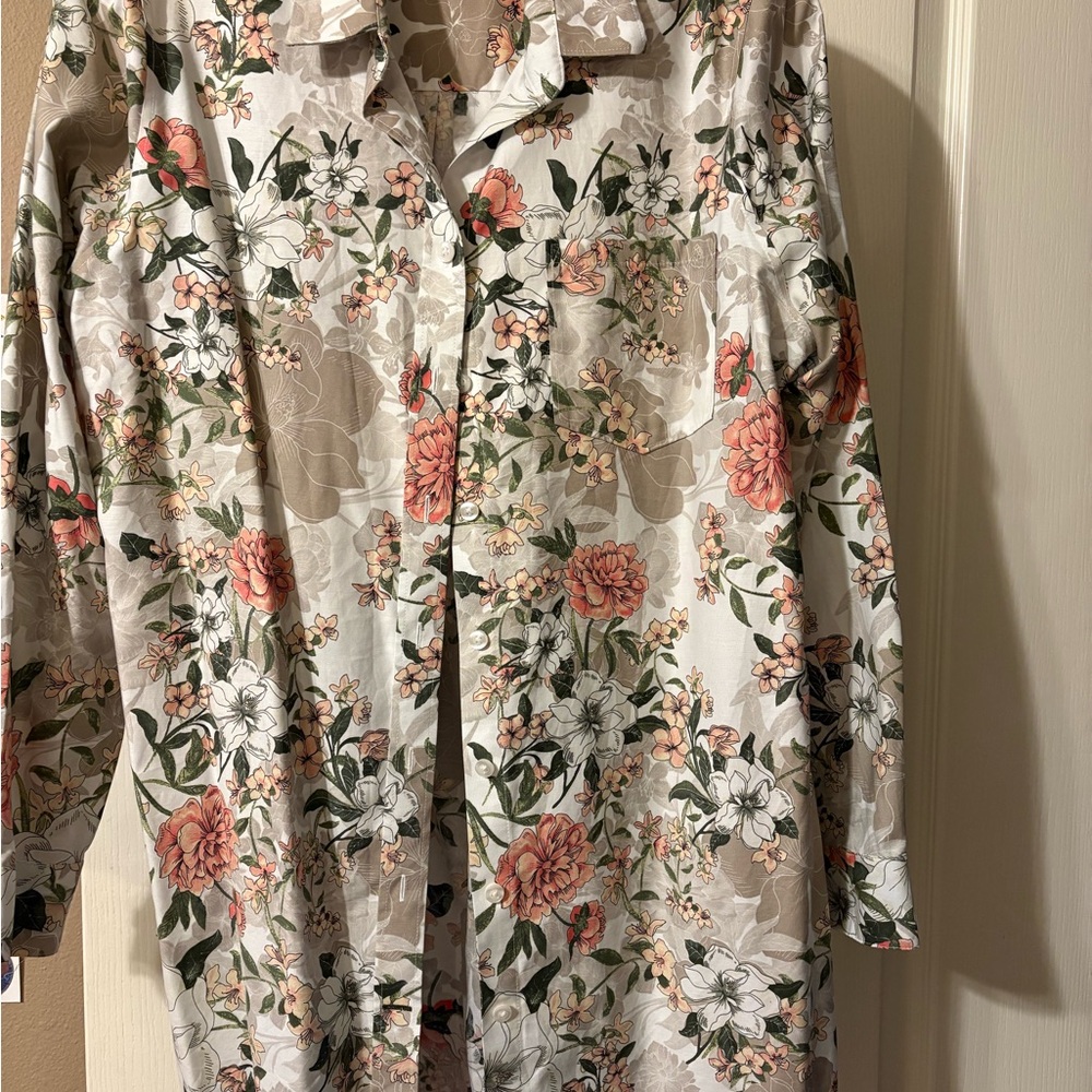 Chico’s Floral Button-Up Shirt